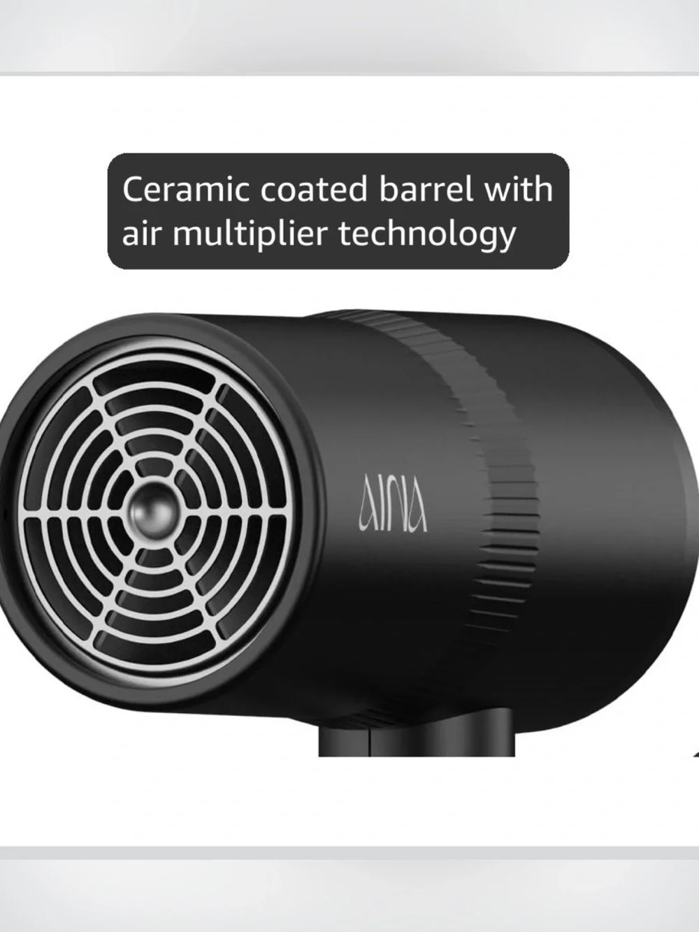 AINA COMPACT Diffuser Hair Dryer Full-Featured Blow Dryer 110V/1600W Black